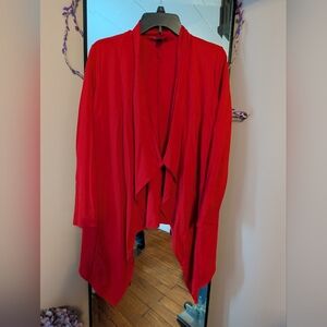 Torrid Red Ponte Knit Drape Front Cardigan